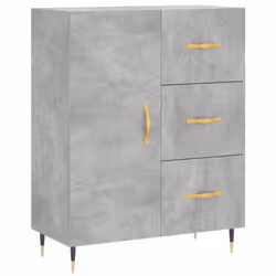 vidaXL Highboard Sideboard Tall Storage Cabinet Side Cabinet Engineered Wood - concrete grey, 1 door 3 drawers - Additional view 6