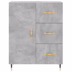 vidaXL Highboard Sideboard Tall Storage Cabinet Side Cabinet Engineered Wood - concrete grey, 1 door 3 drawers - Additional view 7