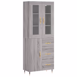 vidaXL Highboard Sideboard Tall Storage Cabinet Side Cabinet Engineered Wood - grey sonoma, 1 door 3 drawers
