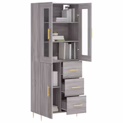 vidaXL Highboard Sideboard Cupboard Side Cabinet Grey Sonoma Engineered Wood