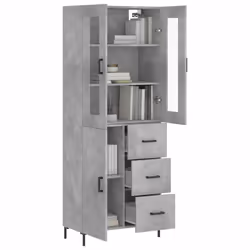 vidaXL Highboard Sideboard Cupboard Side Cabinet Concrete Grey Engineered Wood