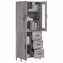 vidaXL Highboard Sideboard Cupboard Side Cabinet Grey Sonoma Engineered Wood