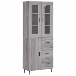 vidaXL Highboard Sideboard Cupboard Side Cabinet Grey Sonoma Engineered Wood