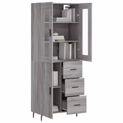 vidaXL Highboard Sideboard Cupboard Side Cabinet Grey Sonoma Engineered Wood