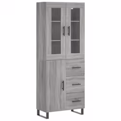 vidaXL Highboard Sideboard Cupboard Side Cabinet Grey Sonoma Engineered Wood