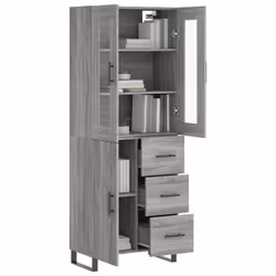 vidaXL Highboard Sideboard Cupboard Side Cabinet Grey Sonoma Engineered Wood