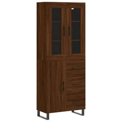 vidaXL Highboard Sideboard Cupboard Storage Cabinet Brown Oak Engineered Wood