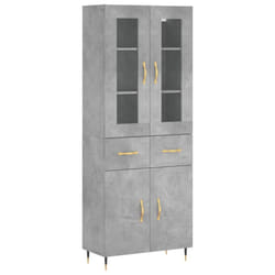 vidaXL Highboard Sideboard Tall Storage Cabinet Side Cabinet Engineered Wood - concrete grey, 2 doors 2 drawers