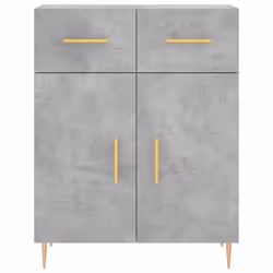 vidaXL Highboard Sideboard Tall Storage Cabinet Side Cabinet Engineered Wood - concrete grey, 2 doors 2 drawers - Additional view 7