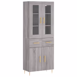 vidaXL Highboard Sideboard Tall Storage Cabinet Side Cabinet Engineered Wood - grey sonoma, 2 doors 2 drawers