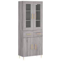 vidaXL Highboard Sideboard Tall Storage Cabinet Side Cabinet Engineered Wood - grey sonoma, 2 doors 2 drawers