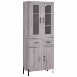 vidaXL Highboard Sideboard Cupboard Side Cabinet Grey Sonoma Engineered Wood