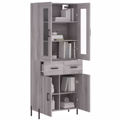 vidaXL Highboard Sideboard Cupboard Side Cabinet Grey Sonoma Engineered Wood