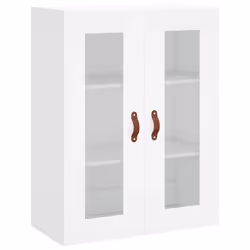 vidaXL Highboard Sideboard Tall Storage Cabinet Side Cabinet Engineered Wood - white, 1 glass door 3 drawers - Additional view 4