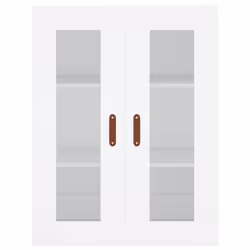 vidaXL Highboard Sideboard Tall Storage Cabinet Side Cabinet Engineered Wood - white, 1 glass door 3 drawers - Additional view 5