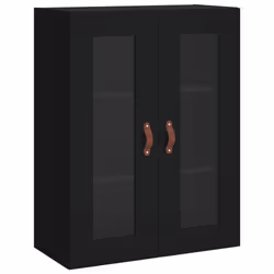 vidaXL Highboard Sideboard Tall Storage Cabinet Side Cabinet Engineered Wood - black, 1 glass door 3 drawers - Additional view 4
