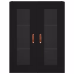 vidaXL Highboard Sideboard Tall Storage Cabinet Side Cabinet Engineered Wood - black, 1 glass door 3 drawers - Additional view 5