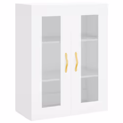 vidaXL Highboard Sideboard Tall Storage Cabinet Side Cabinet Engineered Wood - white, 1 glass door 3 drawers - Additional view 4