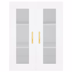 vidaXL Highboard Sideboard Tall Storage Cabinet Side Cabinet Engineered Wood - white, 1 glass door 3 drawers - Additional view 5