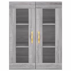 vidaXL Highboard Sideboard Tall Storage Cabinet Side Cabinet Engineered Wood - grey sonoma, 1 glass door 3 drawers - Additional view 5