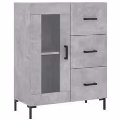 vidaXL Highboard Sideboard Tall Storage Cabinet Side Cabinet Engineered Wood - concrete grey, 1 glass door 3 drawers - Additional view 6