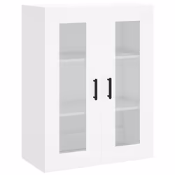 vidaXL Highboard Sideboard Tall Storage Cabinet Side Cabinet Engineered Wood - white, 1 glass door 3 drawers - Additional view 4