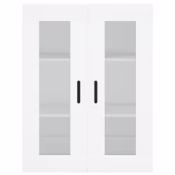 vidaXL Highboard Sideboard Tall Storage Cabinet Side Cabinet Engineered Wood - white, 1 glass door 3 drawers - Additional view 5