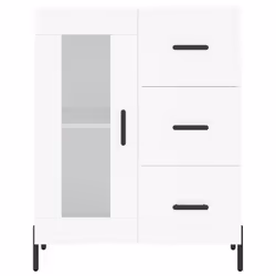 vidaXL Highboard Sideboard Tall Storage Cabinet Side Cabinet Engineered Wood - white, 1 glass door 3 drawers - Additional view 7