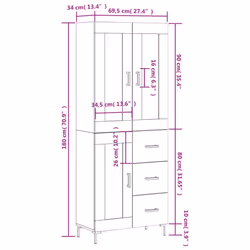 vidaXL Highboard Sideboard Cupboard Storage Cabinet White Engineered Wood