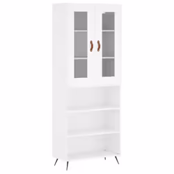 vidaXL Highboard Sideboard Tall Storage Cabinet Side Cabinet Engineered Wood - white, 3 shelves