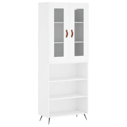 vidaXL Highboard Sideboard Tall Storage Cabinet Side Cabinet Engineered Wood - white, 3 shelves