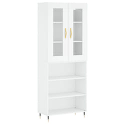 vidaXL Highboard Sideboard Tall Storage Cabinet Side Cabinet Engineered Wood - white, 3 shelves