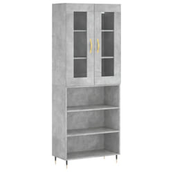 vidaXL Highboard Sideboard Tall Storage Cabinet Side Cabinet Engineered Wood - concrete grey, 3 shelves