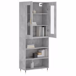 vidaXL Highboard Sideboard Tall Storage Cabinet Side Cabinet Engineered Wood - concrete grey, 3 shelves