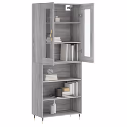 vidaXL Highboard Sideboard Tall Storage Cabinet Side Cabinet Engineered Wood - grey sonoma, 3 shelves - Additional view 2