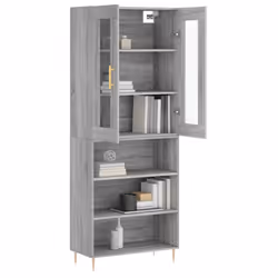vidaXL Highboard Sideboard Tall Storage Cabinet Side Cabinet Engineered Wood - grey sonoma, 3 shelves - Additional view 2