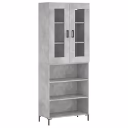 vidaXL Highboard Sideboard Tall Storage Cabinet Side Cabinet Engineered Wood - concrete grey, 3 shelves