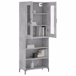 vidaXL Highboard Sideboard Tall Storage Cabinet Side Cabinet Engineered Wood - concrete grey, 3 shelves