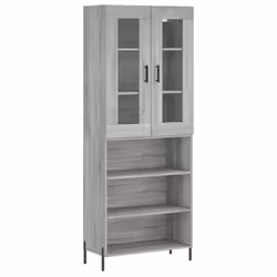 vidaXL Highboard Sideboard Tall Storage Cabinet Side Cabinet Engineered Wood - grey sonoma, 3 shelves