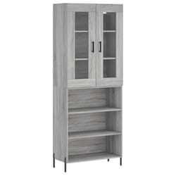 vidaXL Highboard Sideboard Tall Storage Cabinet Side Cabinet Engineered Wood - grey sonoma, 3 shelves