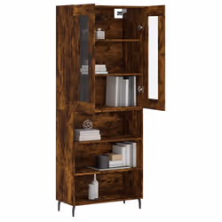 vidaXL Highboard Sideboard Cupboard Storage Cabinet Smoked Oak Engineered Wood