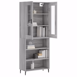 vidaXL Highboard Sideboard Cupboard Side Cabinet Grey Sonoma Engineered Wood