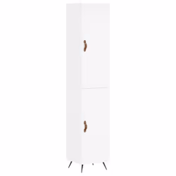 vidaXL Highboard Sideboard Tall Storage Cabinet Side Cabinet Engineered Wood - white, 1 door
