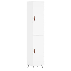 vidaXL Highboard Sideboard Tall Storage Cabinet Side Cabinet Engineered Wood - white, 1 door