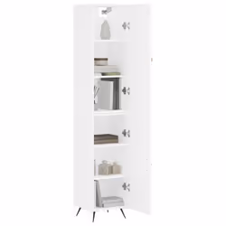 vidaXL Highboard Sideboard Tall Storage Cabinet Side Cabinet Engineered Wood - white, 1 door