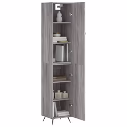 vidaXL Highboard Sideboard Tall Storage Cabinet Side Cabinet Engineered Wood - grey sonoma, 1 door - Additional view 2