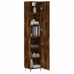 vidaXL Highboard Sideboard Cupboard Storage Cabinet Smoked Oak Engineered Wood
