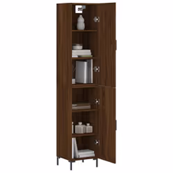 vidaXL Highboard Sideboard Cupboard Storage Cabinet Brown Oak Engineered Wood
