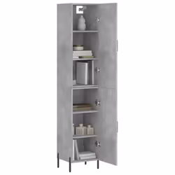 vidaXL Highboard Sideboard Tall Storage Cabinet Side Cabinet Engineered Wood - concrete grey, 1 door - Additional view 2