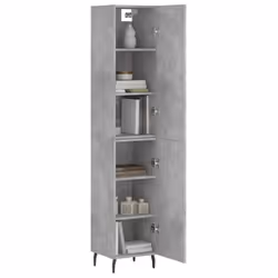 vidaXL Highboard Sideboard Cupboard Side Cabinet Concrete Grey Engineered Wood - Additional view 2